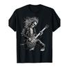 Men'S Rock Band Graphic T-Shirt - Black & White Rock Music Tee with Electric Guitar Player - Soft Crew Neck Short Sleeve Shirt for Concerts, Casual