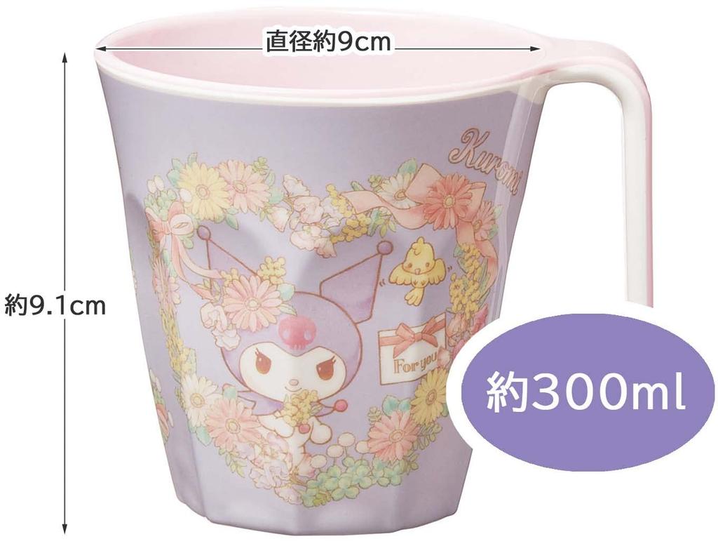 Skater Melamine Tumbler with Kuromi Water Sanrio Handle, 300ml, P, MTH3-A