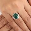 Natural Green Onyx Cab Gemstone 925 Sterling Silver Handmade Jewelry Partywear Ring For Birthday Gift RR-80-28