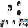 Stylish Black Layered Short Hair Wig For Cosplay Demon Slayer Kimetsu No Yaiba