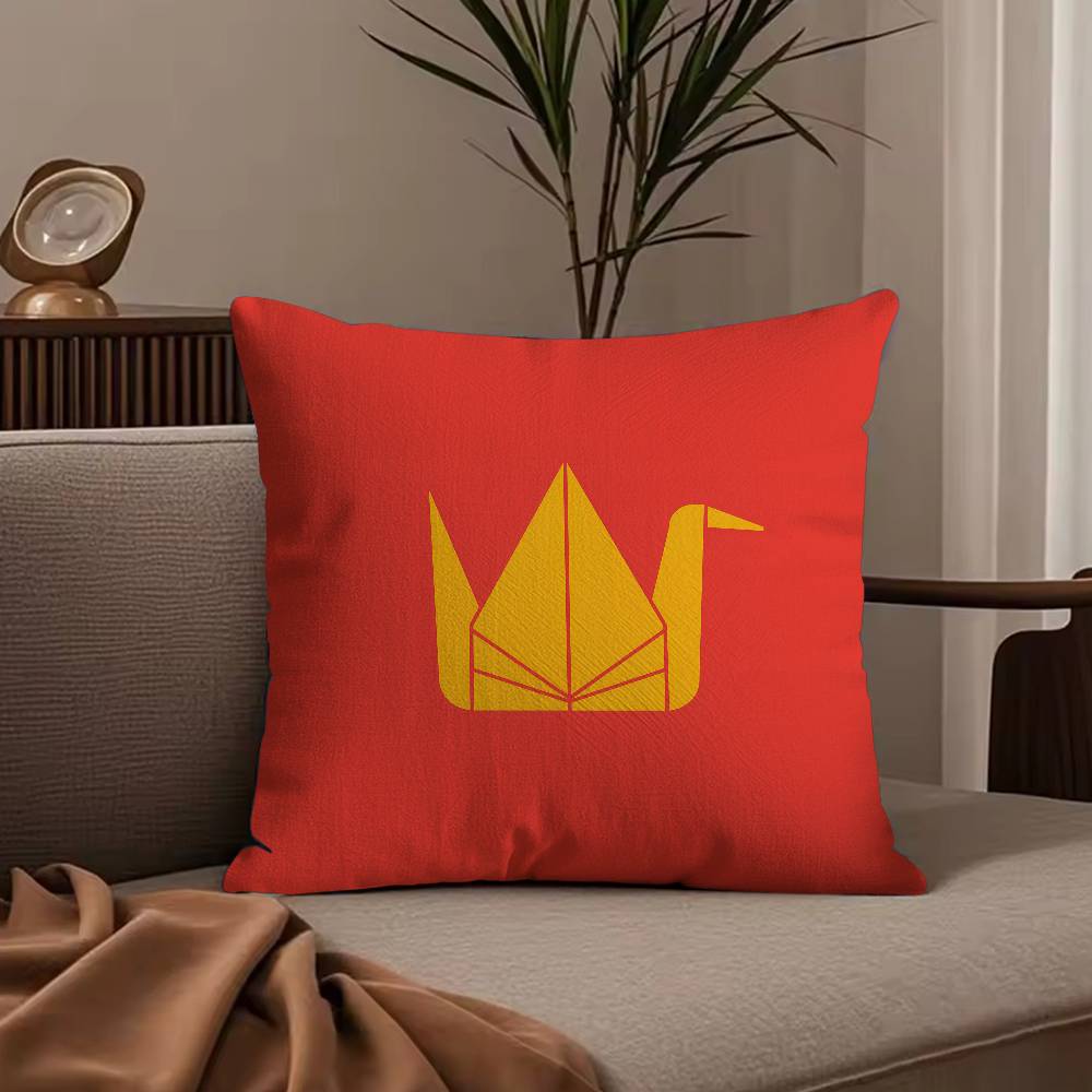 Japan Day Anime Simple Pillow Case Anti-dustmite Pillowcase Invisible zipper silky short plush Sofa cushion cover