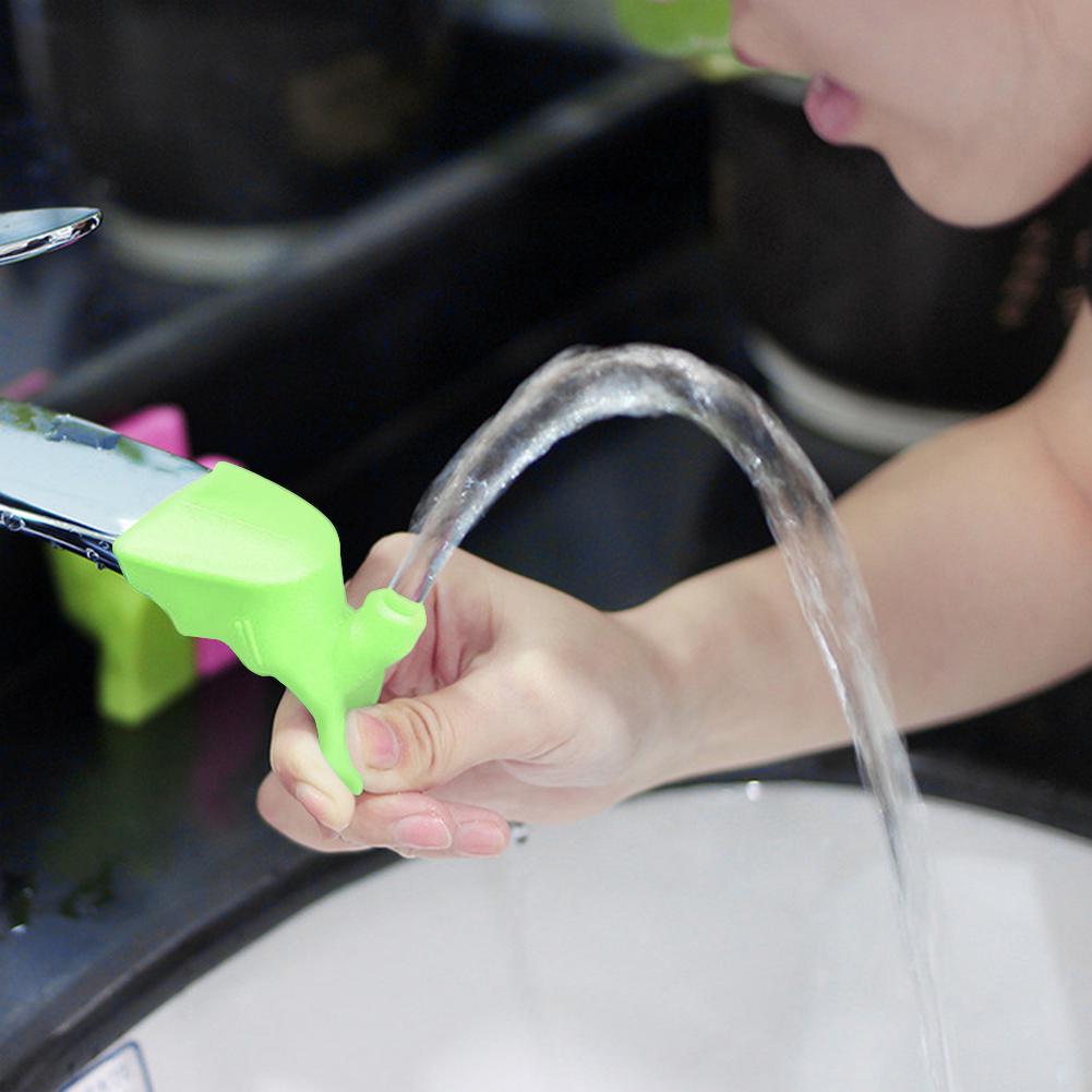 Silicone Faucet Extender Spout Extender for Sink Faucets Hand Washing for Kids (Green)