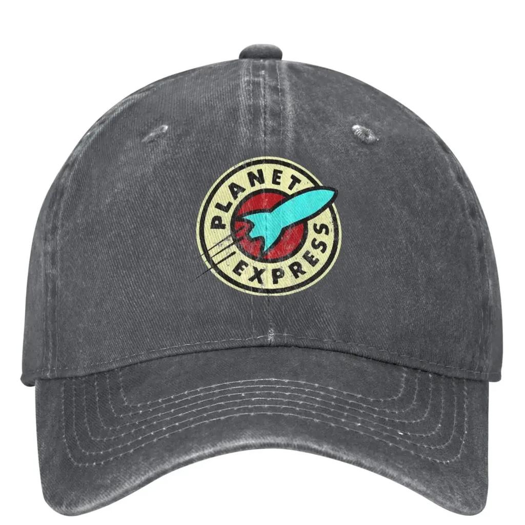 Planet Express Denim Baseball Cap Logo Print Hunting Camping Trucker Hat Summer Men Adult Y2k Retro Sun Visors Baseball Caps