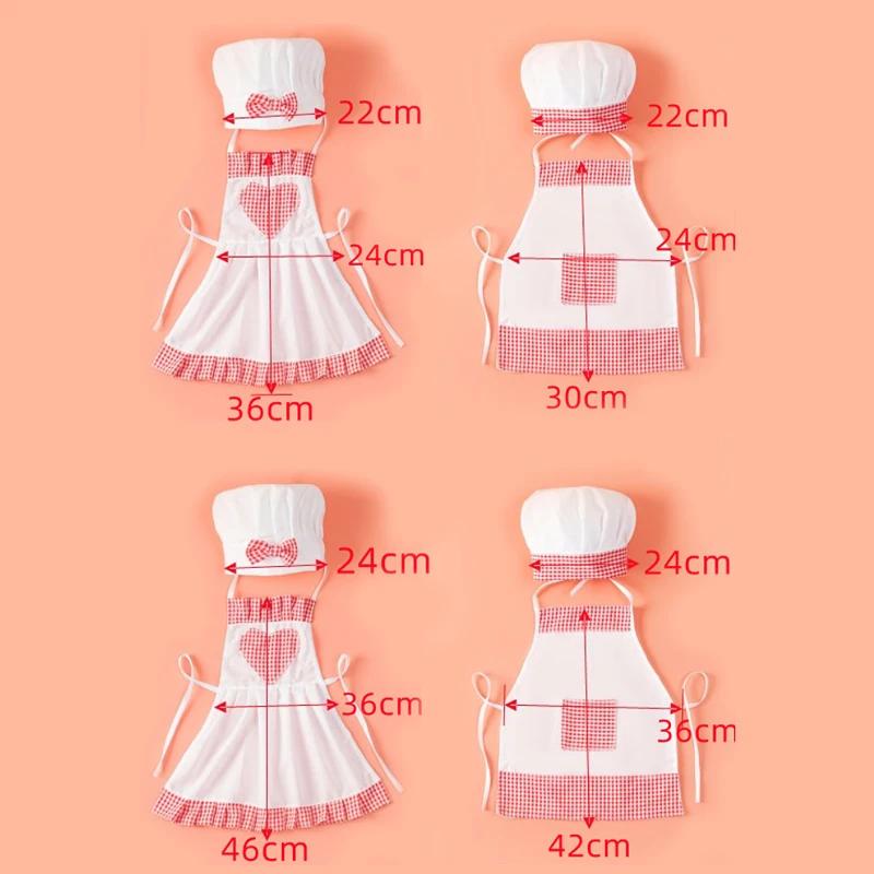 2Pcs/Set Baby Chef Apron Hat Newborn Photography Props Kids Costumes Chef Baby Cook Costume Photography Clothing Baby Souvenirs