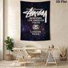 Grey Camo Pattern Tapestry, Dark Camouflage Street Brand City Logo Print Wall Hanging Decor