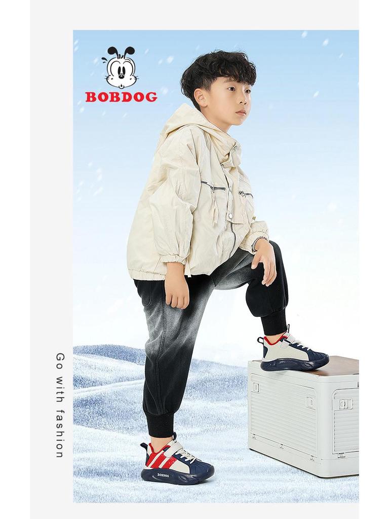 Bobodou Jungen Winterschuhe 2025 Baumwolle: Samtgefütterte, Warme Sportschalen-Schuhe für Mittelgroße & Große Kinder