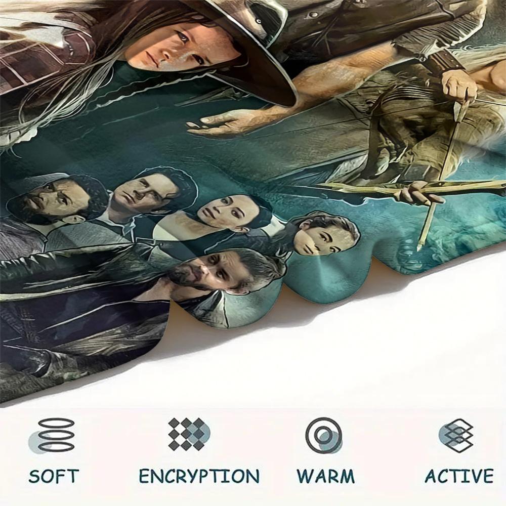 1PC The Walking Dead Print Flannel Blanket, High quality All Seasons, Home Decor, Warmth and Comfort, Perfect for Christmas Gifts