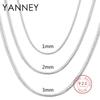 100% 925 Sterling Silver 1MM/2MM/3MM Snake Chain 16-30 Inches Necklace For Women Men Fashion Wedding Jewelry Christmas Wholesale