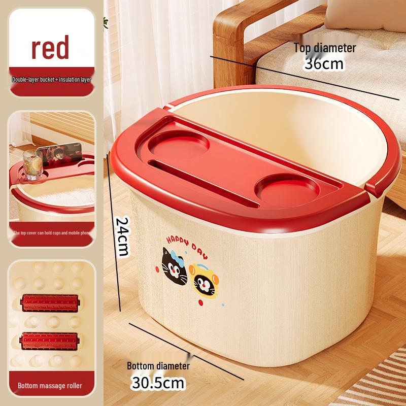 Portable Thickened Foot Bath Bucket with Handle - Calf-Length Foot Washing Tub