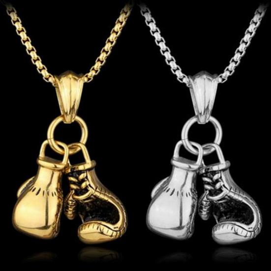 Fashion Men Boxing Necklace Chain Glove Pendant Sports Jewelry Fitness Gift