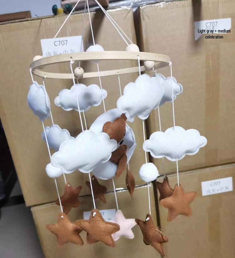 Nordic Cartoon Hanging Ornament: Felt Baby Crib Mobile Cloud Decoration & Wind Chime Pendant Toy Jewelry Material Pack.