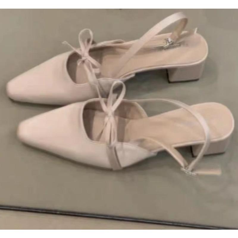 Bow Strap Women's Slippers Summer New Style Fashion Shoes for Design Open Toe Thick Heel Outdoor Slippers Ladies Zapatos Mujer