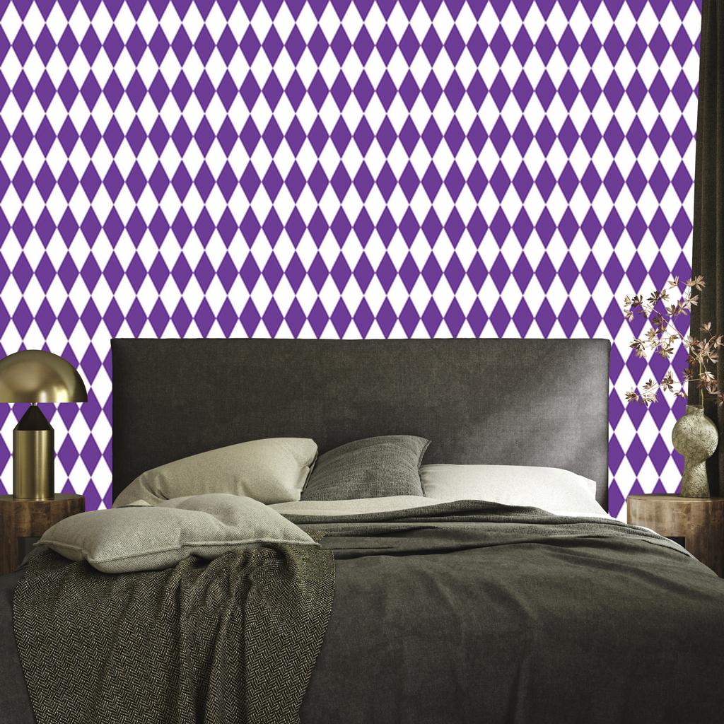 Harlequin Diamonds Purple Wallpaper for Living Room and Bedroom 50x1000