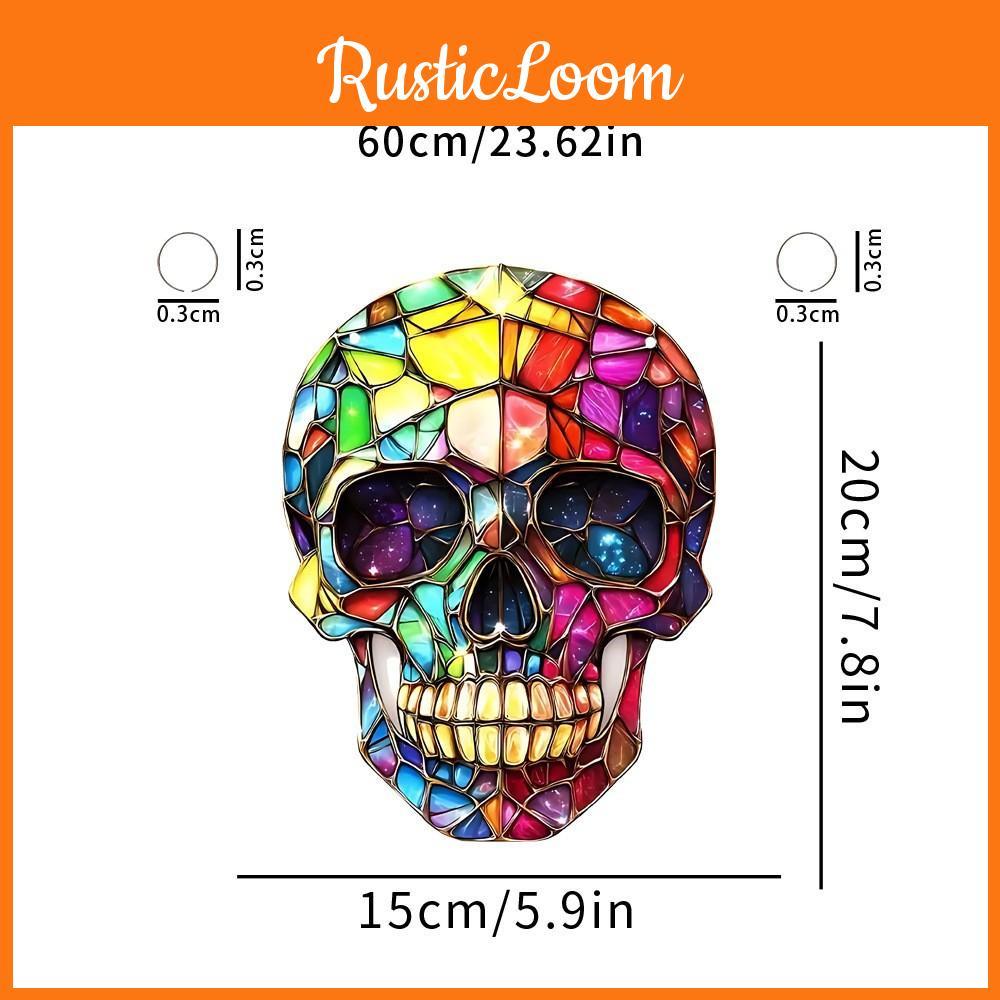 Fashion Colorful Skull Pattern Acrylic Glass Pendant For Decoration Halloween