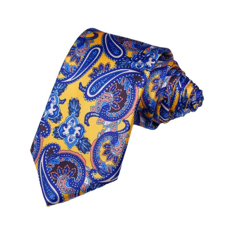 Cravată cu flori de caju Mătase imitație Cravată pentru bărbați Mătase poliester Cravată imprimată