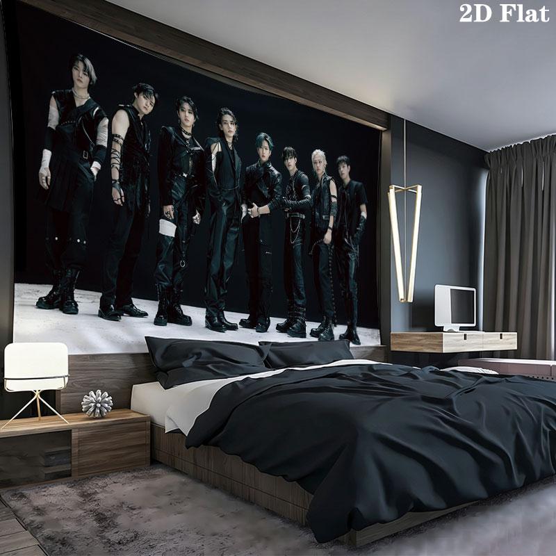 SKZ Wall tapestry, aesthetic printed fabric blanket, suitable for bedroom, living room, and home decor.