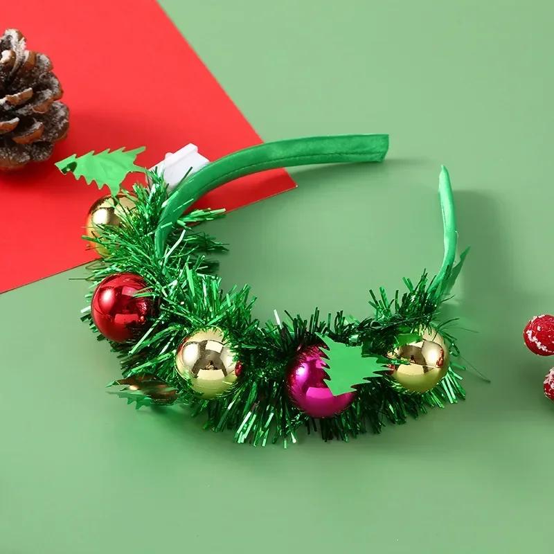 Christmas Hair Band Glowing Headband Xmas Tree Snowflake Hair Band Deer Horn Light Flashing Headwear Merry Christmas Gift