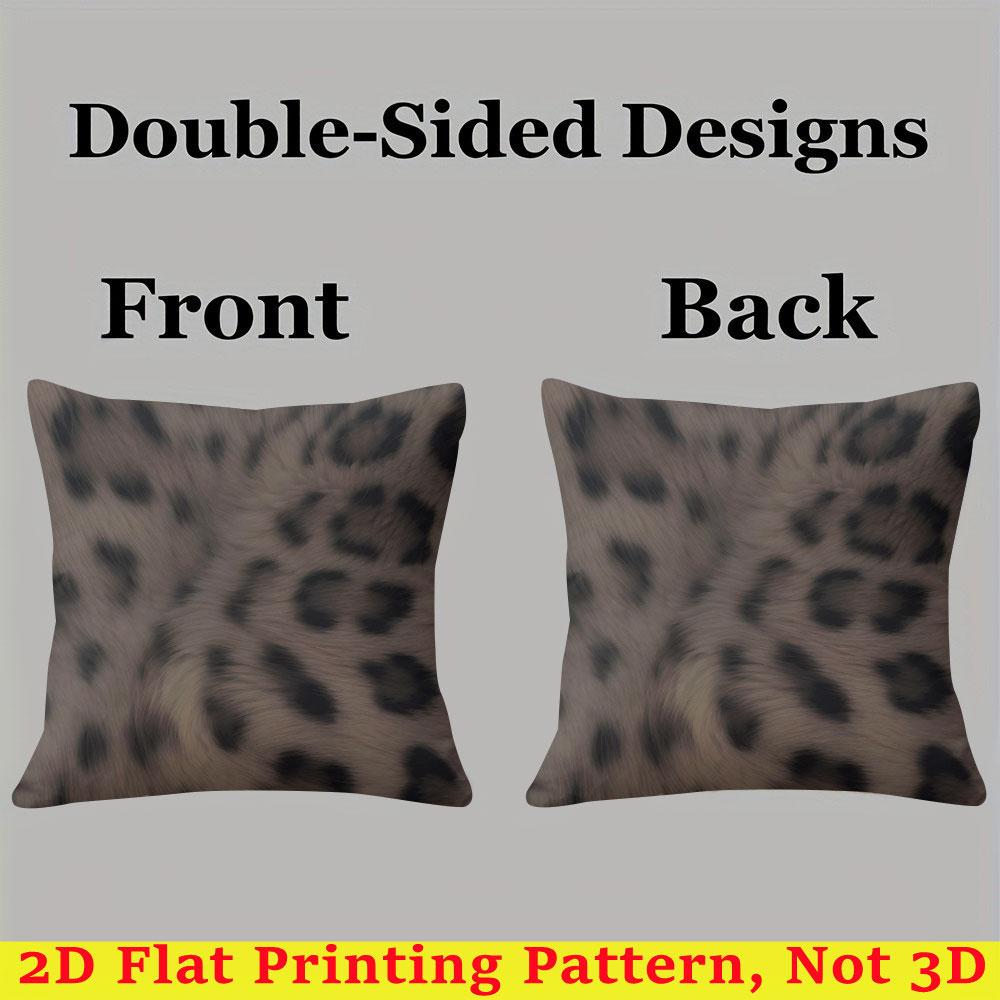 Leopard Fur square Jacquard Pillow Cover for Sofa Office Waist Cushion Cover Home Decorative Pillowcase