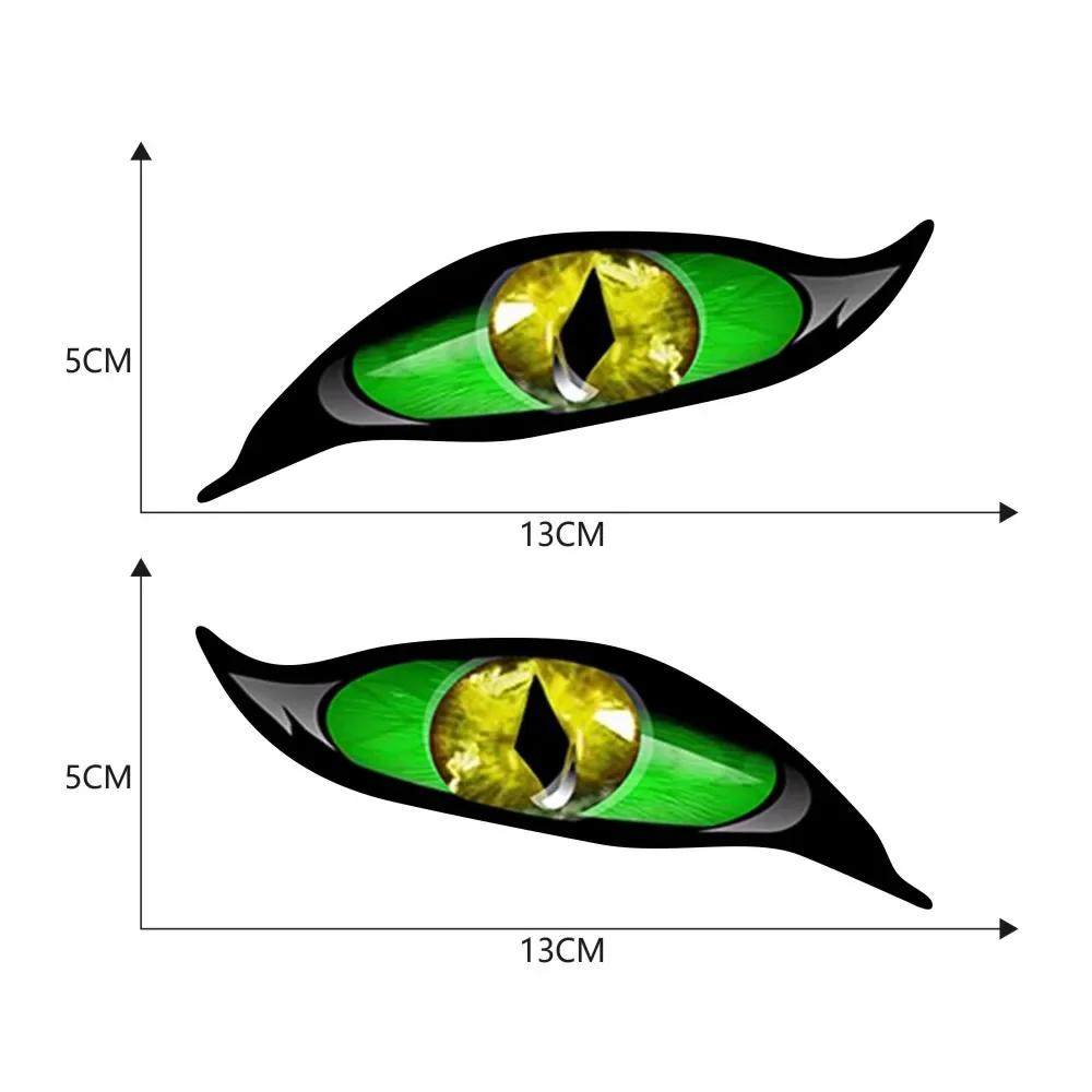 2PCS Motorcycle 3D Stereo Reflective Cat Eyes Sticker Creative Rearview Mirror Decal for Motorbike Car Auto Decoration Stickers