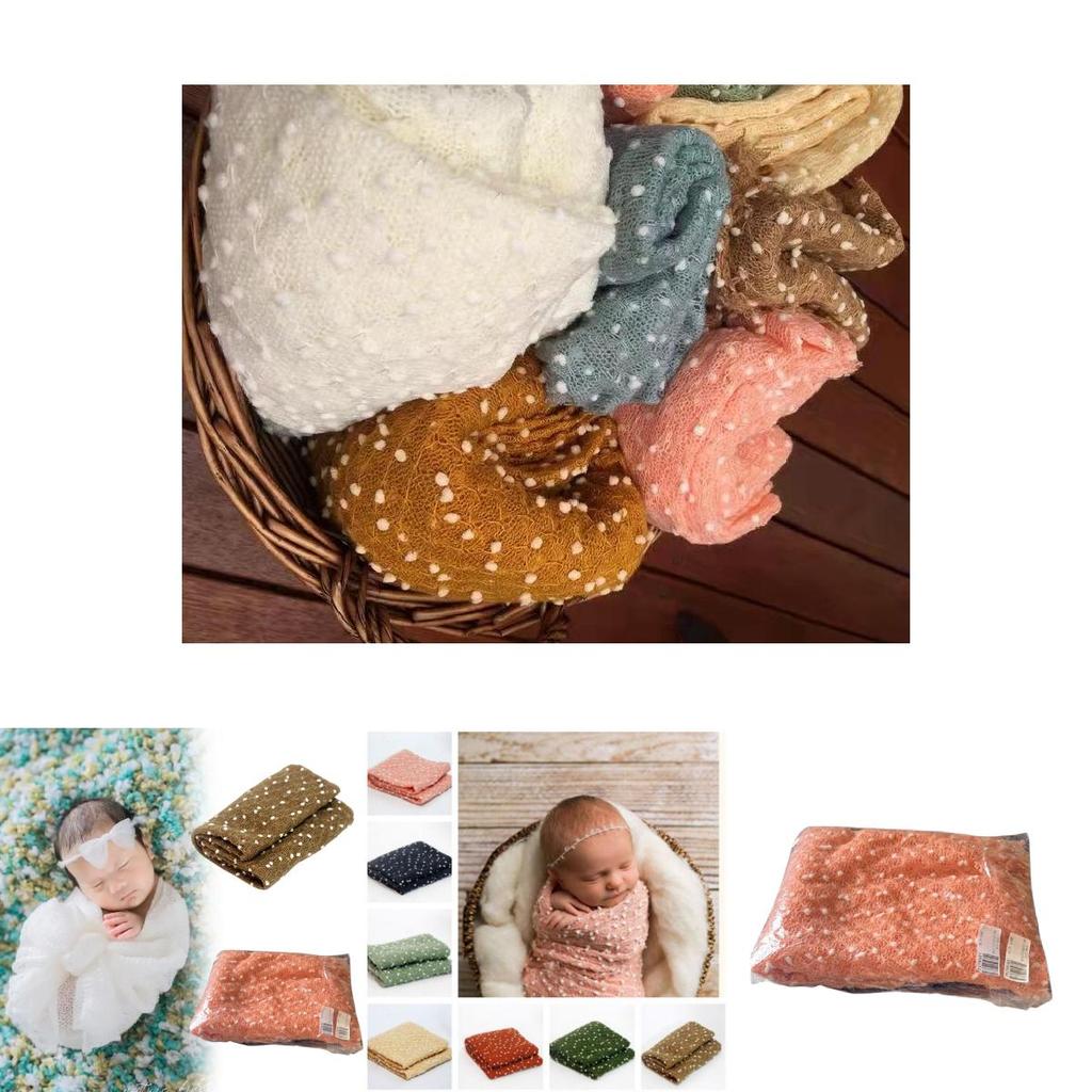 Baby Photo Prop Set With Knitted Wrap And Blanket For Infants Soft Material For Studio Use