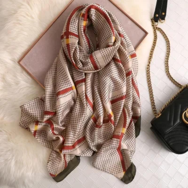 Marque de Luxe Pashmina Bandana Étoles de Plage Hijab Étés Femmes Écharpes Douces Longues Imprimées Écharpes en Soie Châle et Écharpe pour Dame