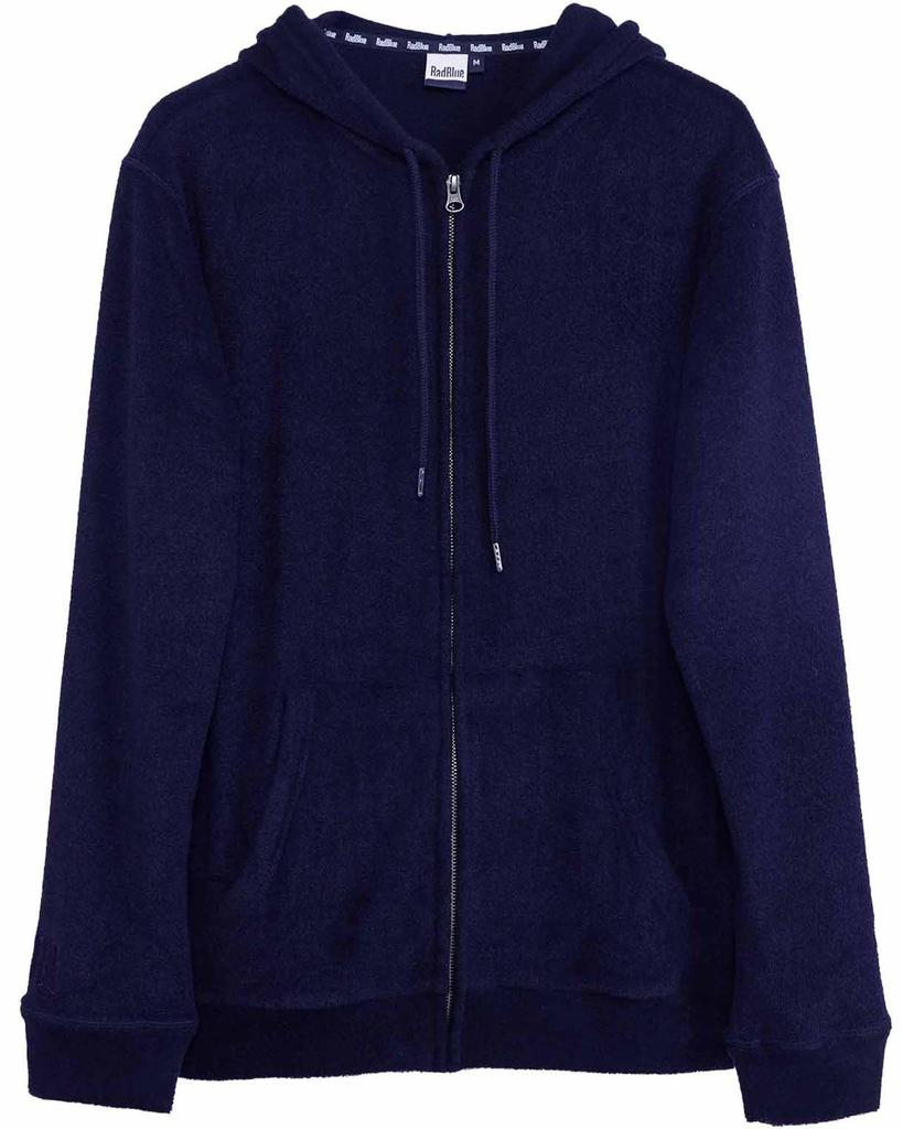 RadBlue Relaxed 3D Tile Zip Navy Size Terry Cloth Men's Moisture-Wicking, Quick-Drying, Hoodie, Blue, Small,