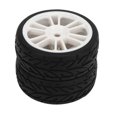 2PCS RC Racing Tire Plastic Wheel Hub and Rubber Tire for ZD Racing 116 16426 S16 EX16 Black and