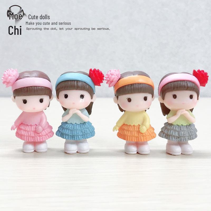 

ПВХ мультфильм пухлая принцесса персонаж кукла брелок кулон - юбка девушка микро пейзаж орнамент