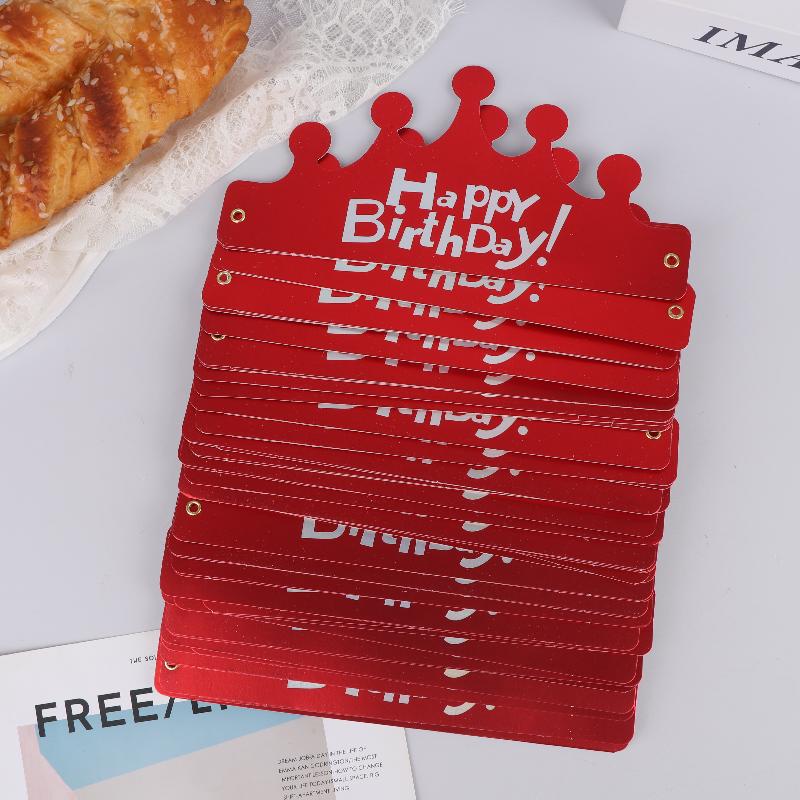 25Pcs Creative Happy Birthday Hat Crown Cap Diy Handmade Party Decor Po Prop For Adult Kids Cake Ornament