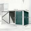 Galvanized Steel Bin Enclosure, 2 Bins, Double Door, Pneumatic Lid, 180 x 108 x 130 cm, Green