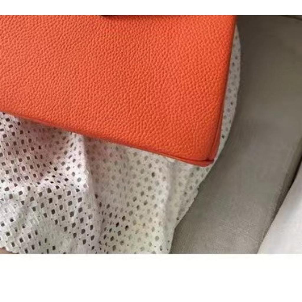 Factory Direct Wholesale Lychee Pattern First Layer Cowhide 25cm/30cm Silver Buckle Platinum Bag, Genuine Leather Women's Bag Lady
