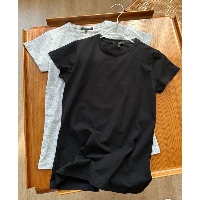 

Special ~ MD Cut Label Soft Cotton All-Match Normcore Basic Style Women s T-shirt Silm Figure Flattering Short Sleeve Top Bottoming Shirt Crewneck T-shirt, Black M