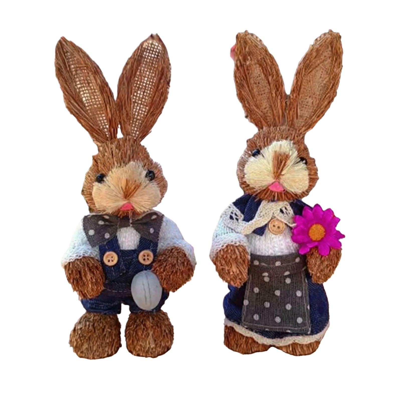 

Easter Bunny Decorative Figurine Holiday Tabletop Home Decor One Size