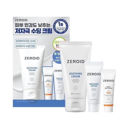 ZEROID Soothing Cream 80ml Promotion (+Soothing Lotion 25ml+Daily Sunscreen 10ml)