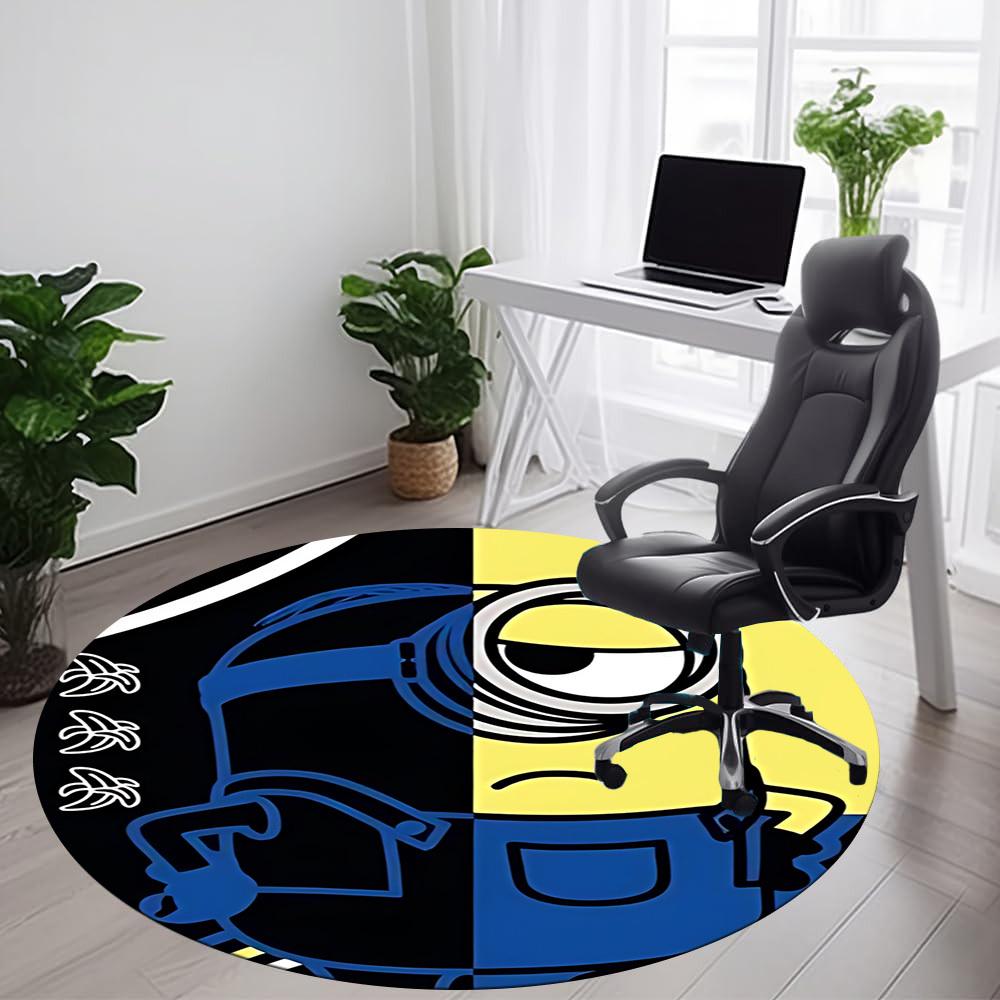 Minion Office Round Area Rug, Indoor Mat Suitable For Office, Under Office Chairs Bedroom Living Room Home Decor, DT1212030