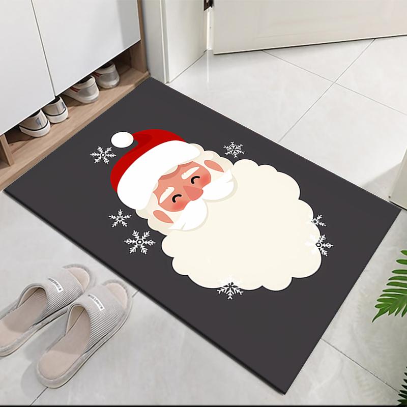 Christmas Santa Claus Printed Carpet, for Office Chair Living Room Bedroom Kitchen Room Decor Gifts.
