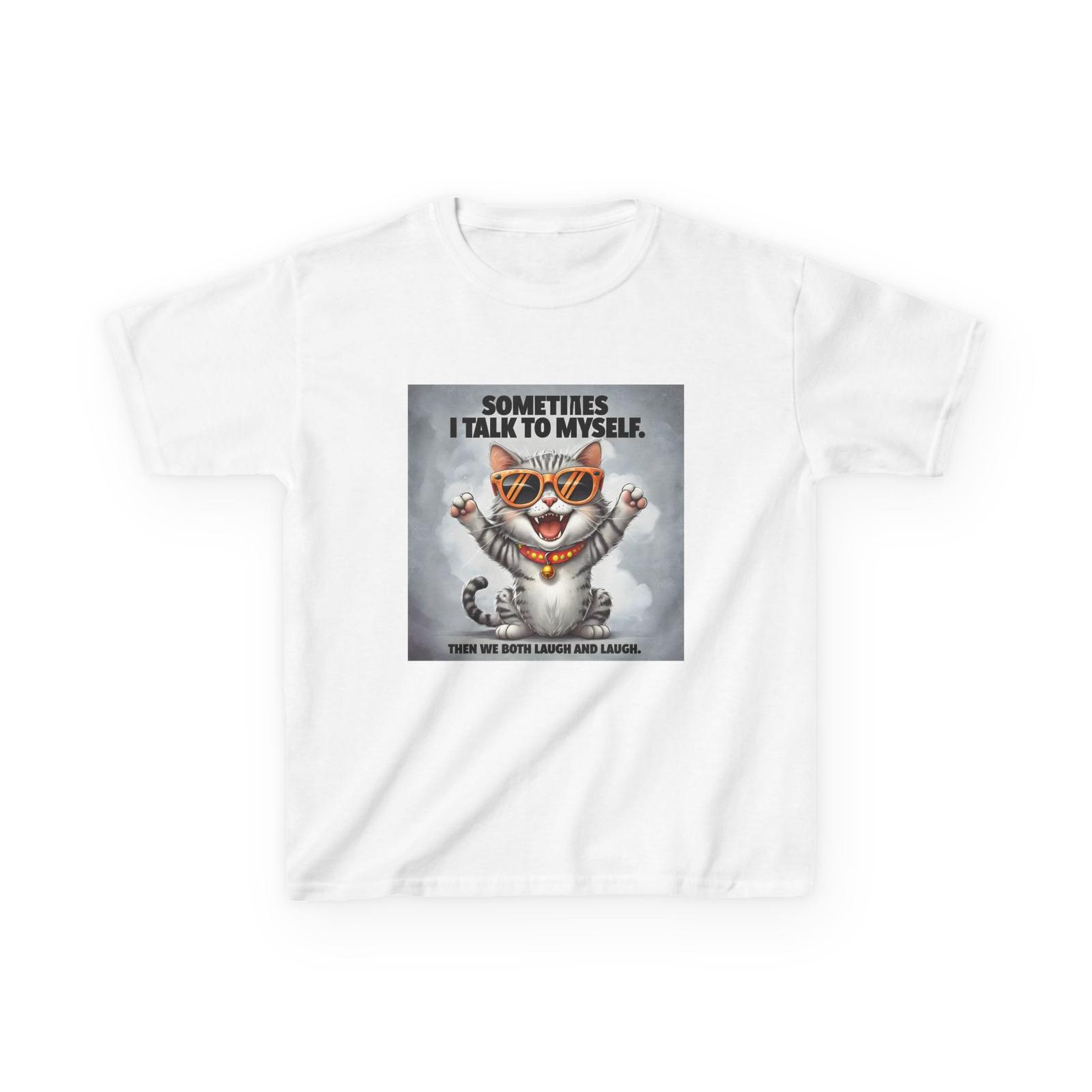 Funny Kids Tee  Sometimes I Talk to Myself  Cat Shirt Cute Gift for Kids T-Shirt 2XL