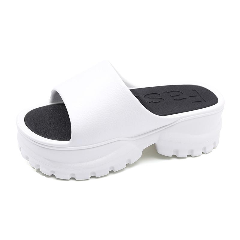 Summer women's slope heel thick bottom outer wear outdoor beach one-word drag available