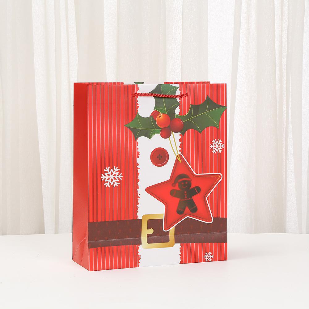 6/10pcs StoBag Christmas Santa Paper Tote Bags Recyclable Gift Bags for Holiday Packaging Party Favors Candy Cookies Classroom