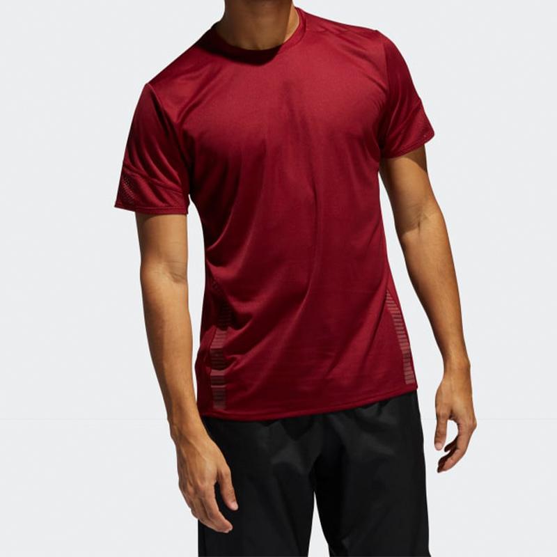 Adidas 25/7 Tee Running Short Sleeve Men Tops Cardinal-Red EI6323