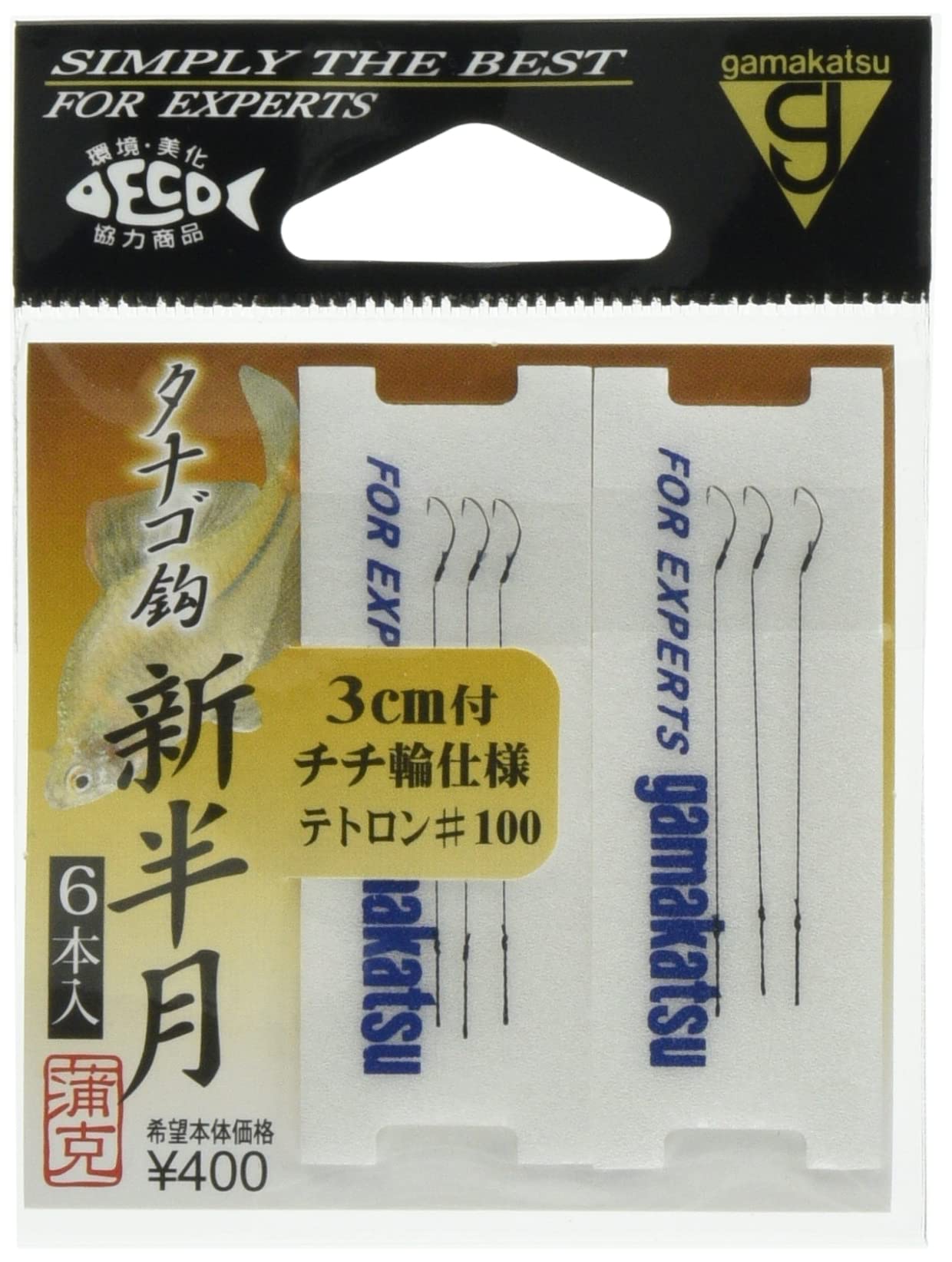 

Gamakatsu Tetron Half Moon Leader Tanago Hook Tetron #100 Fishing Hook