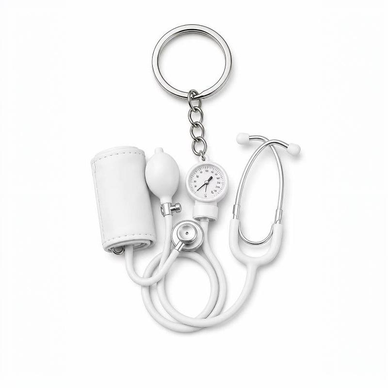 2D Acrylic Medical Keychain Mini Cartoon Stethoscope Pattern BPA Free for Pediatric Nurse Appreciation Small Gift