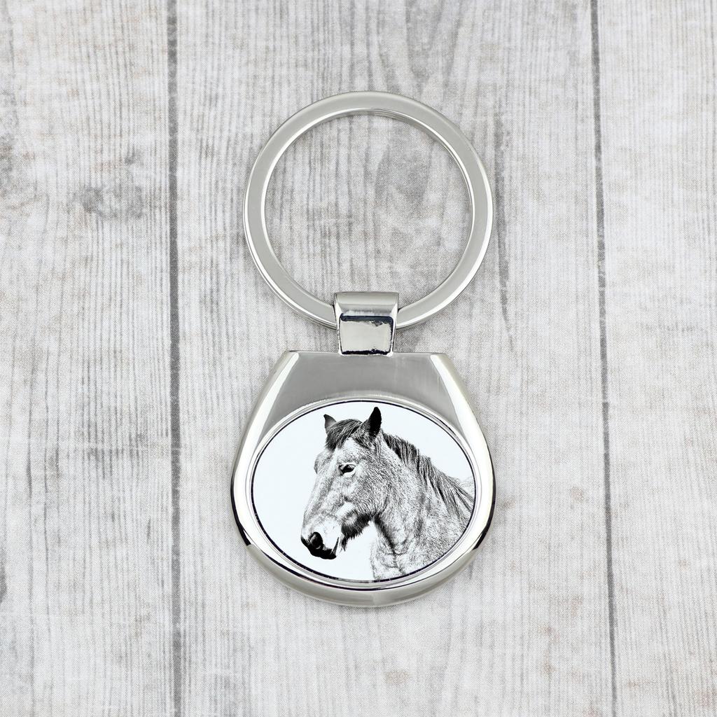 Ardennes Horse - Keychain with a Horse, Keychain with a Print, Personalized Pendant from the Art-Dog Brand