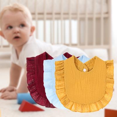 Baby Bib Convenient Easy To Clean Soft Ruffles Design Infant Feeding Saliva Towel for Daily Usage