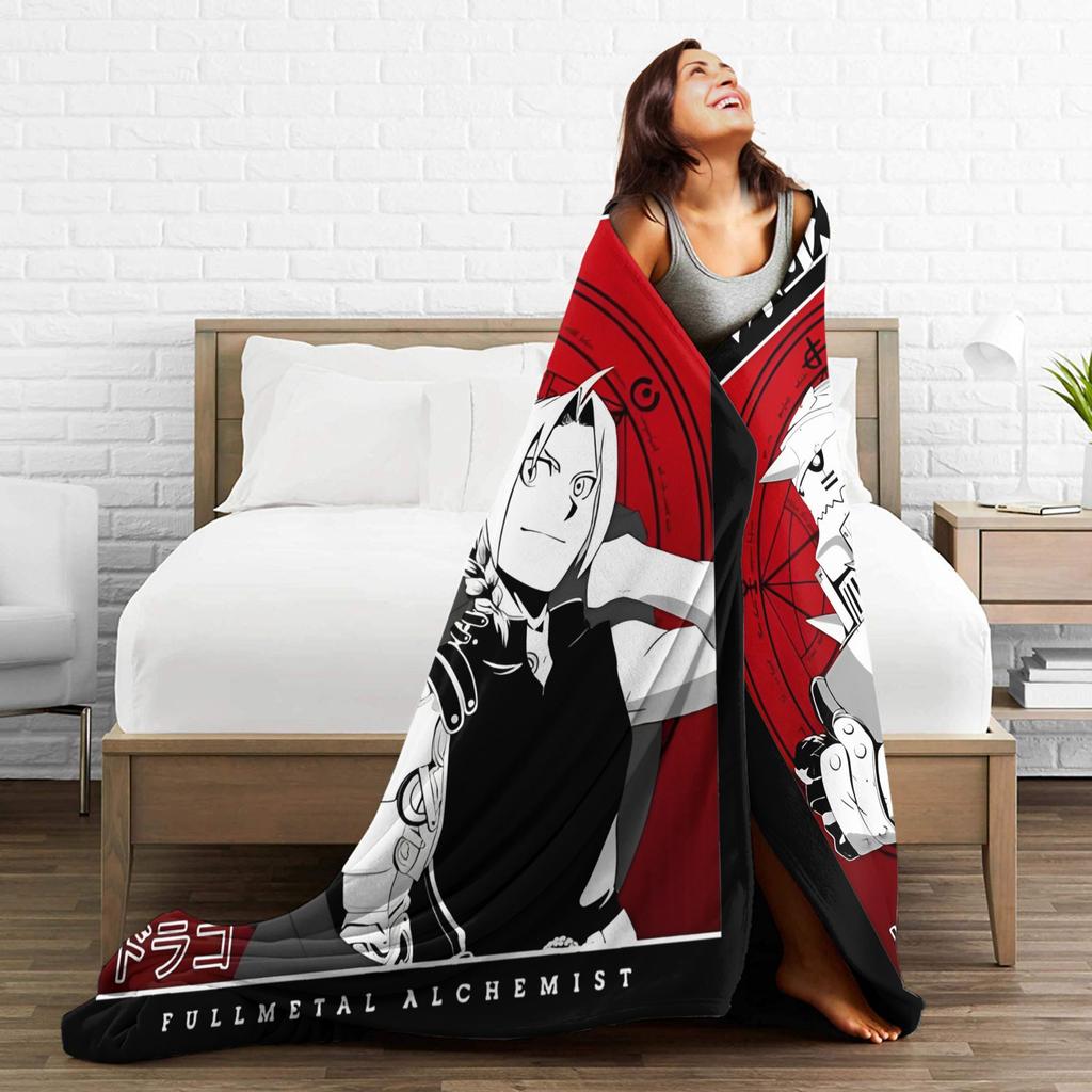 Fullmetal Alchemist Blanket Cover Flannel Anime Manga Warm Throw Blankets for Bedding Couch Bed Rug