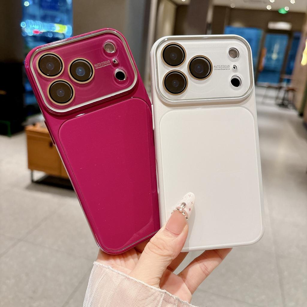 Summer solid color becomes larger in seconds, and the window is suitable for Apple 17promax mobile phone case iPhone16pro all-inclusive 14/15.