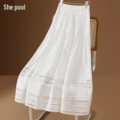 SheChi Gentle Style Lace A-Line Mid-Length Skirt