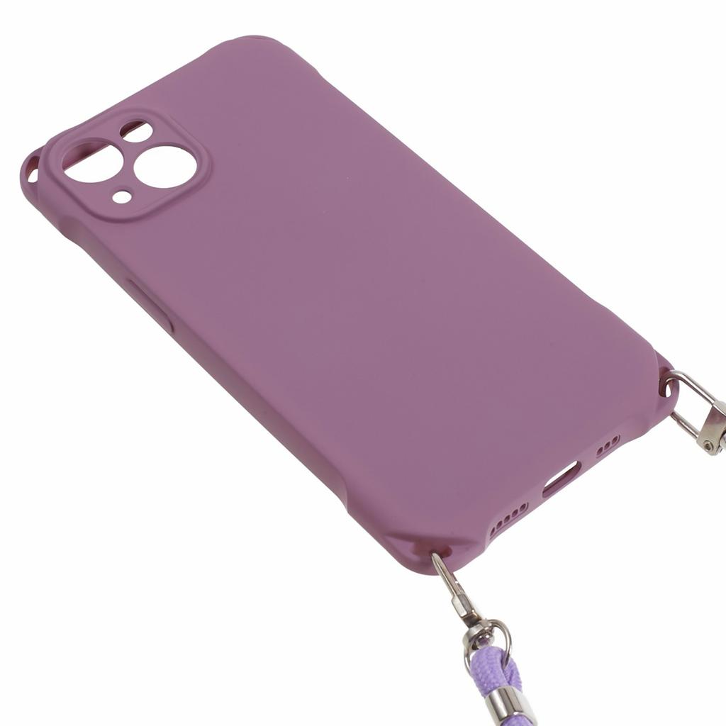 Phone Cover for iPhone 13 6.1 inch Four Corner Thickened Anti-drop TPU Phone Case with Hanging Rope
