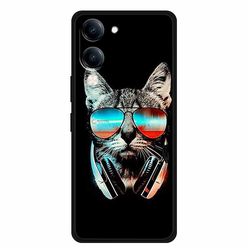 For Vivo iQOO Z10 Lite Case Silicone Black TPU Funda Back Cover for iQOO Z10 Lite 5G I2409 Soft Case Animal Coque IQOOZ10 Lite
