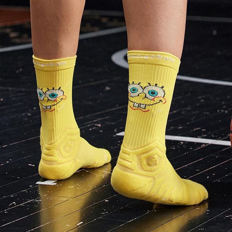 361 Degrees Men Basketball Socks High-top Breathable Professional Sweat Absorbing Training Anti- Slip Long Tube Male Hose 512433
